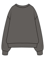 The Midweight Unisex Crewneck - Washed Black - enCore Pilates - Left Chest - EMB - Off White