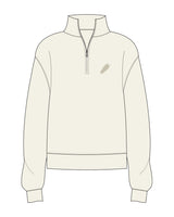 The Womens 1/4 Zip - Off White - BlueCarrot - Left Chest - Printed - Tone on Tone