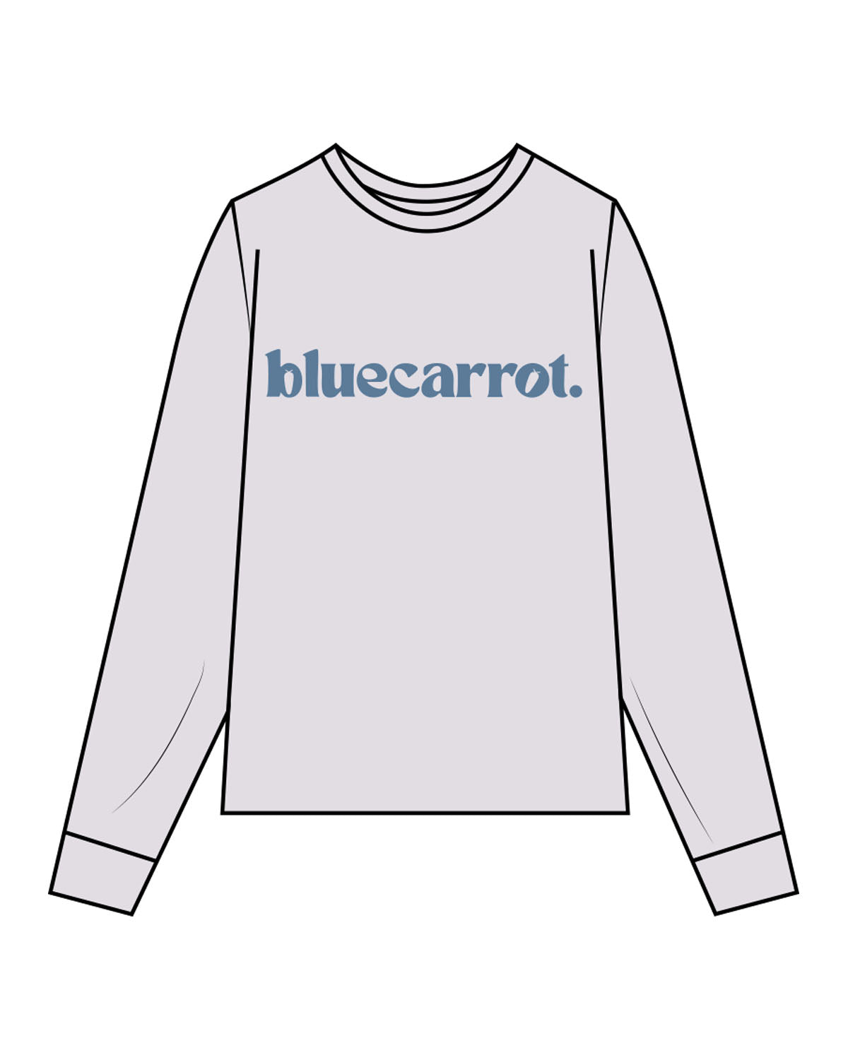 The Unisex Midweight Long Sleeve - Orchid - BlueCarrot - Center Chest - Printed - Blue