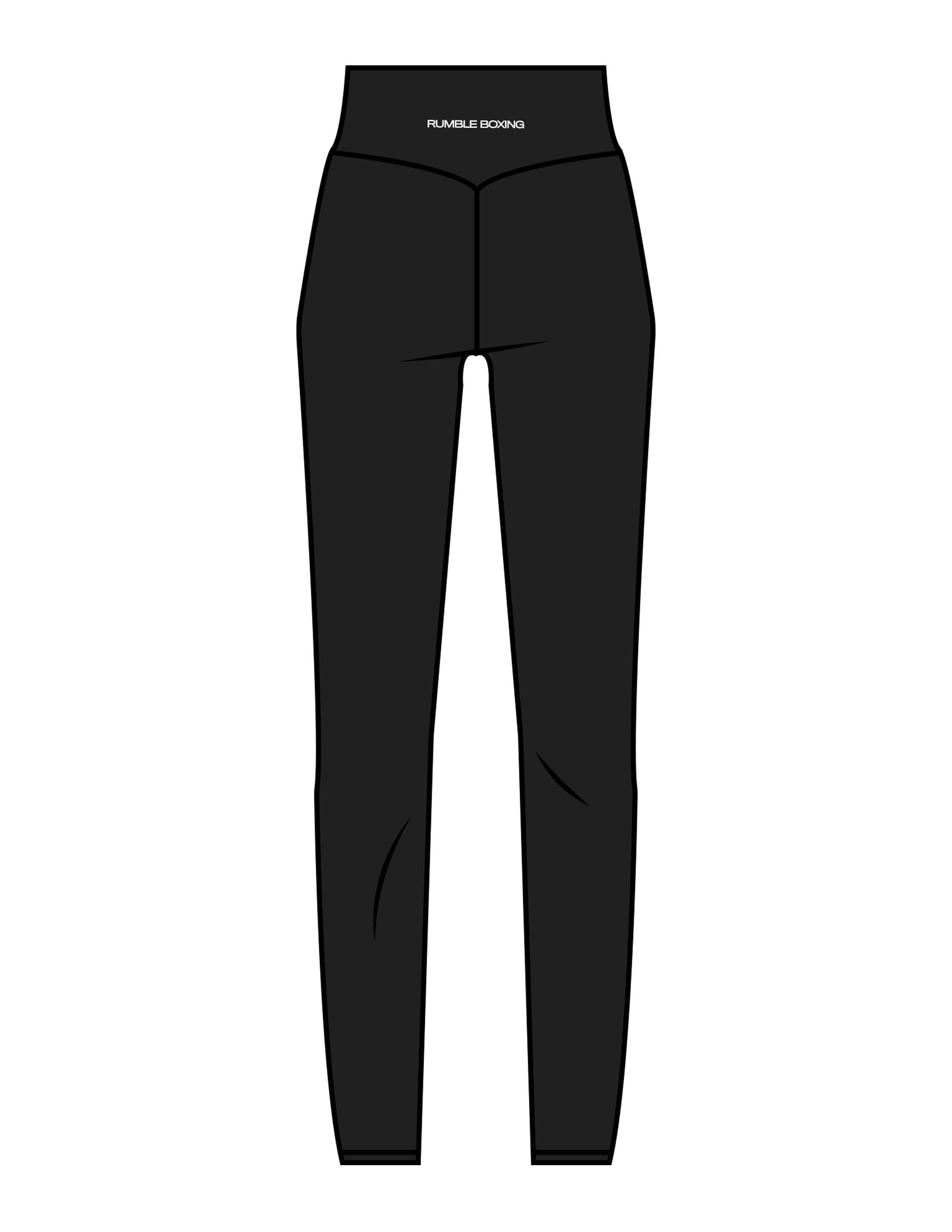 The Basic Legging - Black - Rumble Core - Back Waistline - Printed - White
