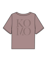 The Boxy Crop Tee - Mauve - Komo Studio - Back Stacked - Printed - Tone on Tone