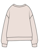 The Midweight Unisex Crewneck - Washed Ivory - enCore Pilates - Center Chest Stacked - Printed - Brown