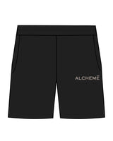 The Mens Sweat Shorts - Black - ALCHEME - Left Leg - Bone