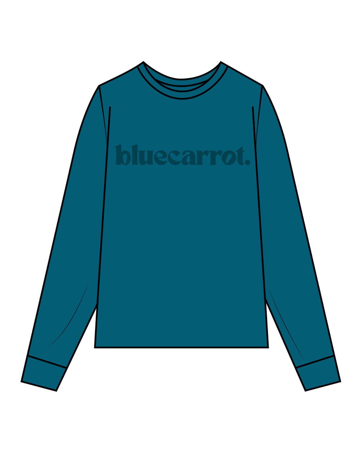 The Unisex Midweight Long Sleeve - Atlantic - BlueCarrot - Center Chest - Printed - Tone on Tone