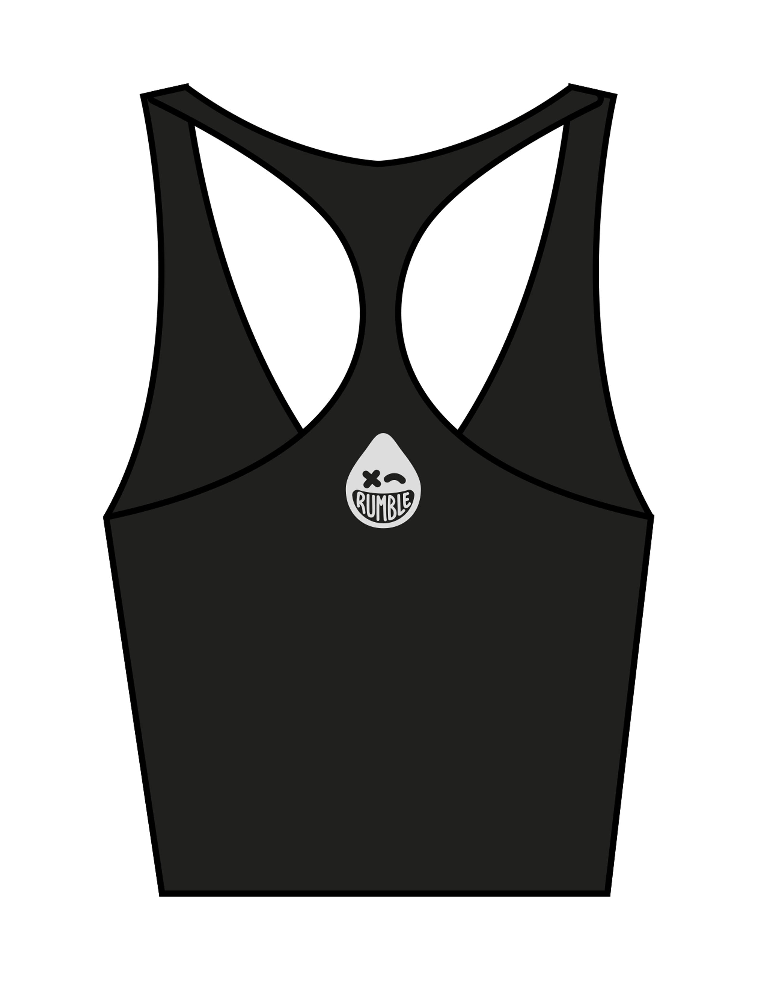 The Racer Tank - Black - Rumble Core - Center Back - Printed - Gray