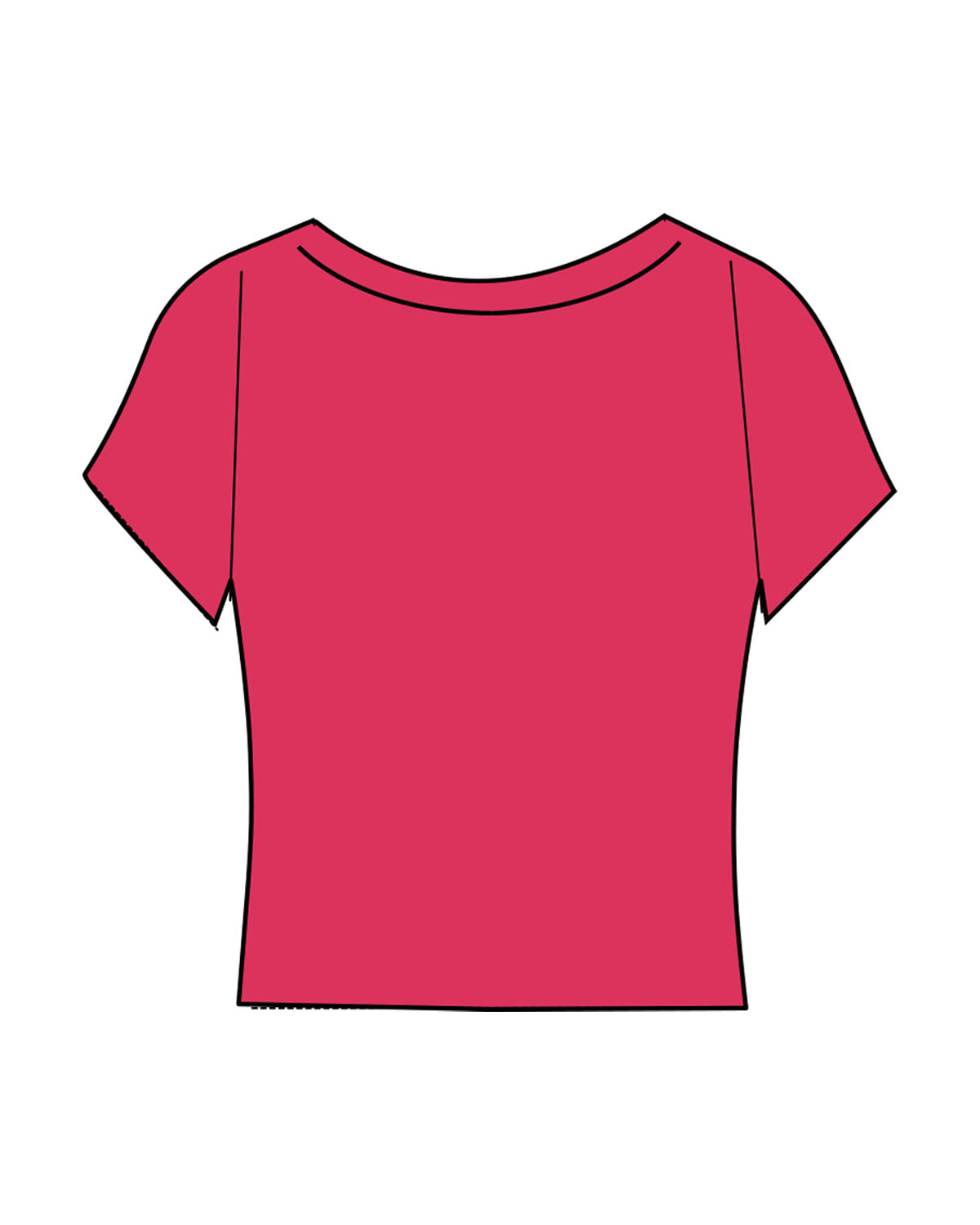 The Sporty Crop Short Sleeve - Pink - Pulse 712 - Center Chest Stacked - Printed - White