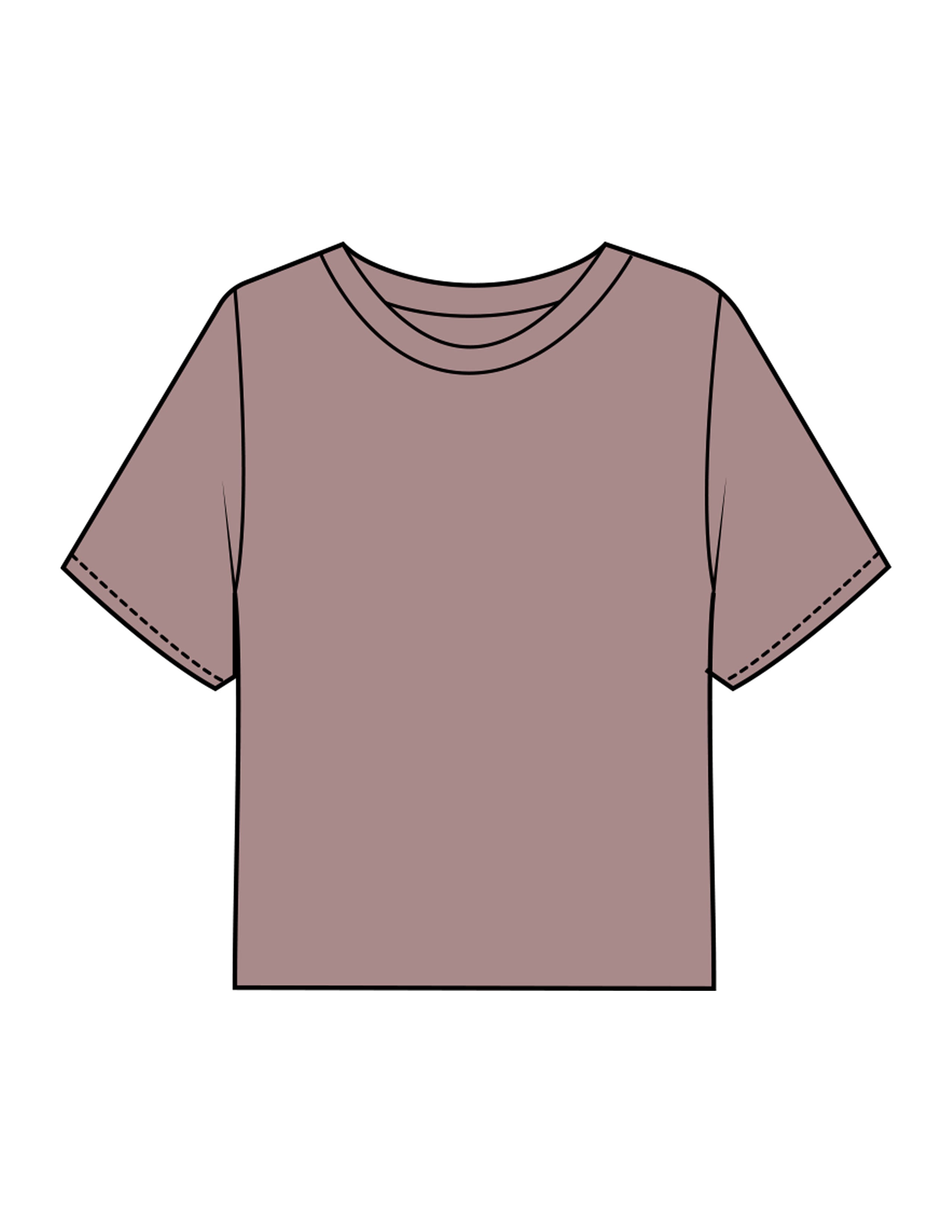 The Boxy Crop Tee - Mauve - Komo Studio - Back Stacked - Printed - Tone on Tone