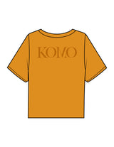 The Boxy Crop Tee - Gold - Komo Studio - Upper Back "KOMO" - Printed - Tone on Tone