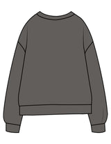 The Midweight Unisex Crewneck - Washed Black - enCore Pilates - Center Chest Stacked - Printed - Off White
