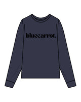 The Unisex Midweight Long Sleeve - Midnight - BlueCarrot - Center Chest - Printed - Black