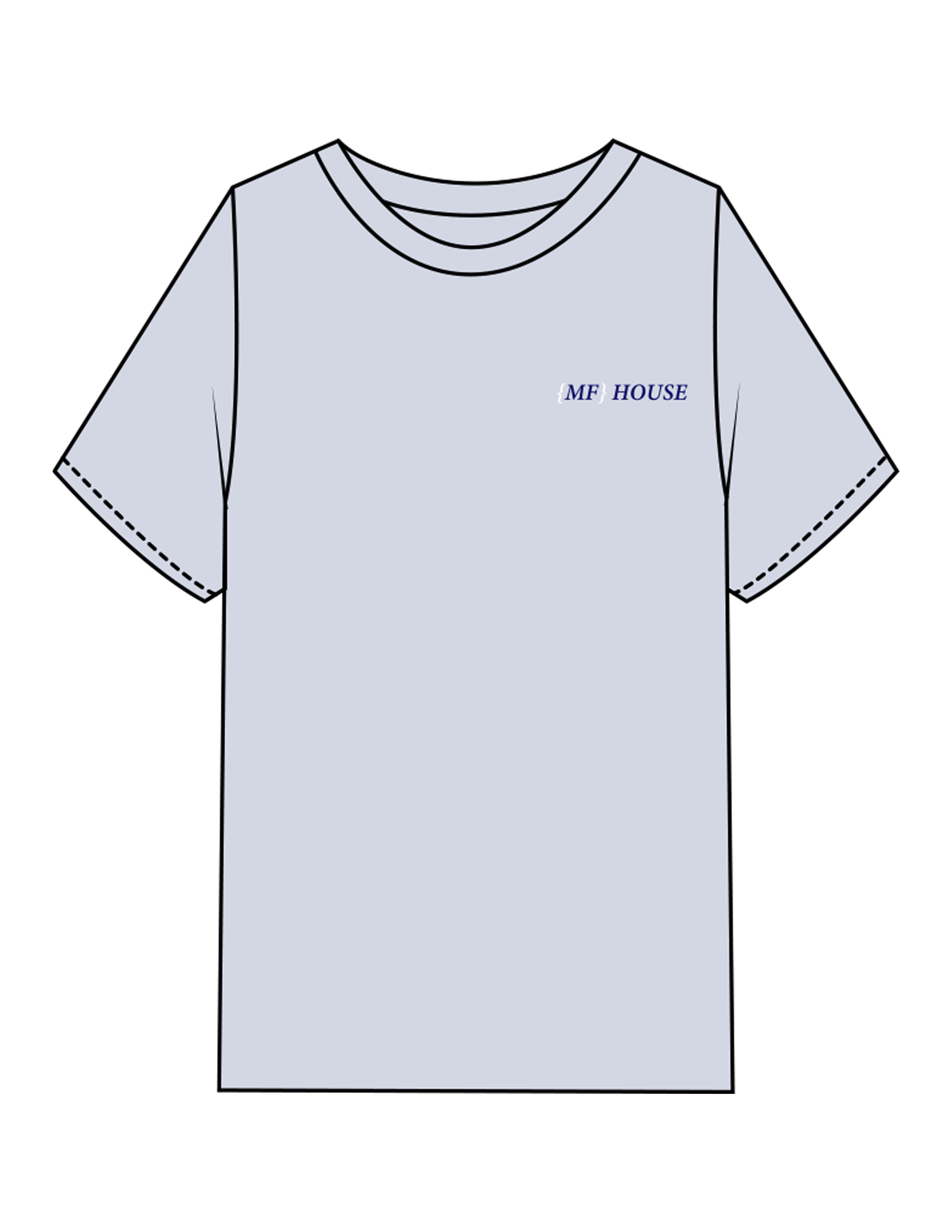 The Womens Heavyweight Tee - Washed Powder - Mega Fit House - Left Chest & Back Spine Stacked - Printed - Full Color