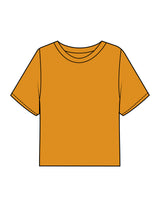 The Boxy Crop Tee - Gold - Komo Studio - Upper Back "KOMO" - Printed - Tone on Tone