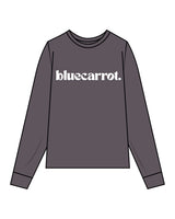 The Unisex Midweight Long Sleeve - Graphite - BlueCarrot - Center Chest - Printed - White