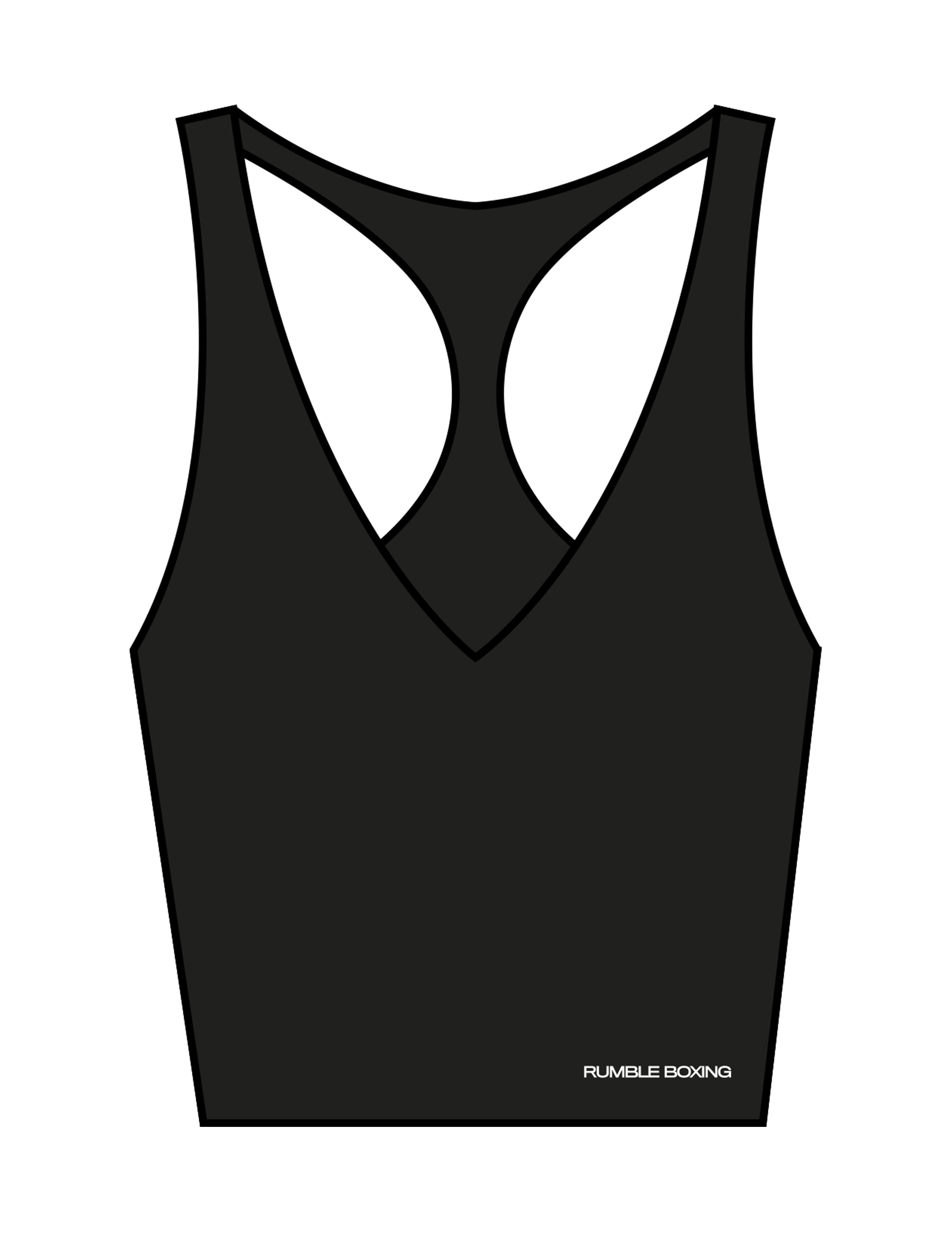 The Racer Tank - Black - Rumble Core - Front Bottom - Printed - White