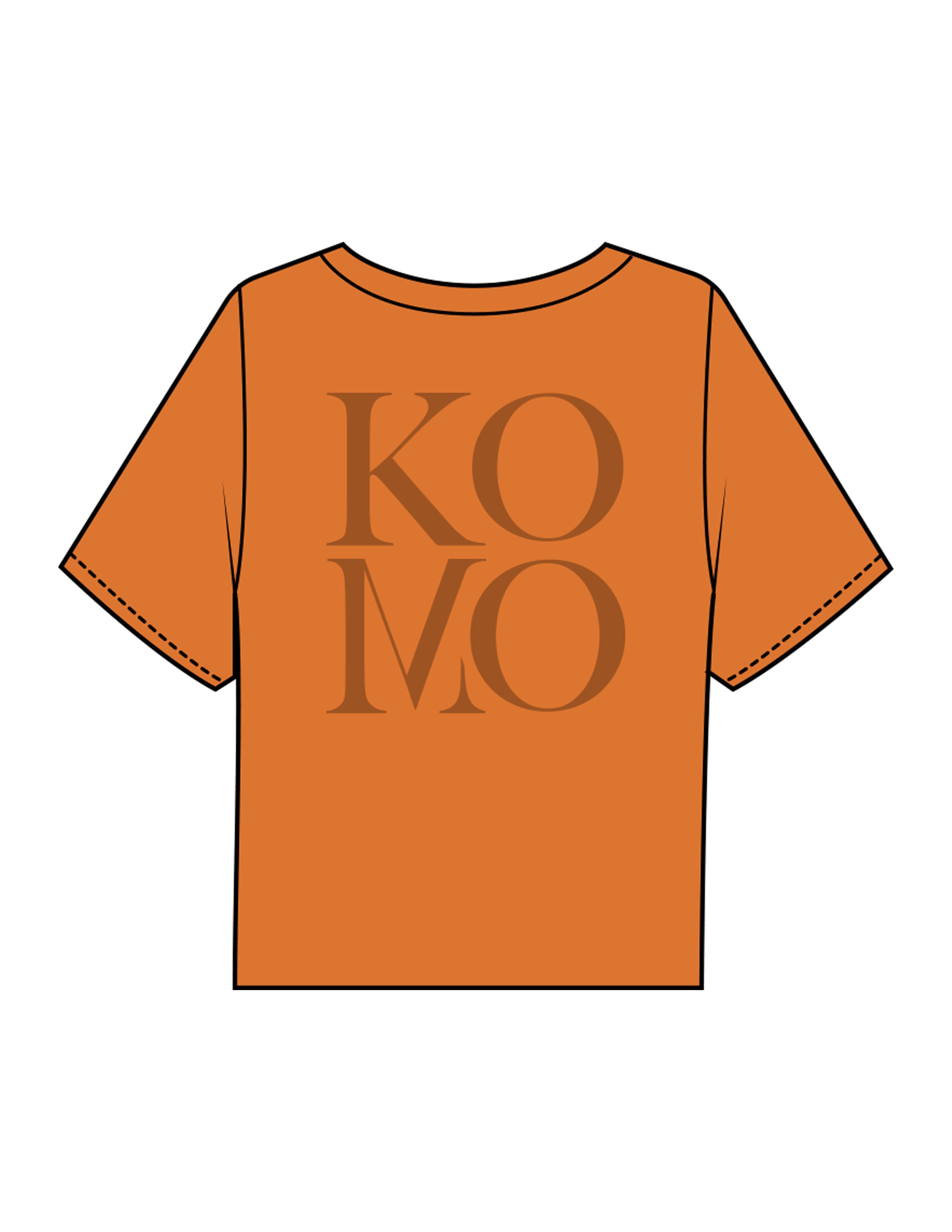 The Boxy Crop Tee - Cinnamon - Komo Studio - Back Stacked - Printed - Tone on Tone