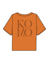 The Boxy Crop Tee - Cinnamon - Komo Studio - Back Stacked - Printed - Tone on Tone