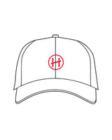 The Dad Hat - White - Hughes Residential - Center Crown - Embroidered - Red