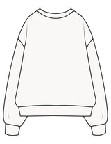 The Mens Heavyweight Crewneck - Off White - enCore Pilates - Center Chest Stacked - Printed - Black