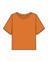 The Boxy Crop Tee - Cinnamon - Komo Studio - Back Stacked - Printed - Tone on Tone
