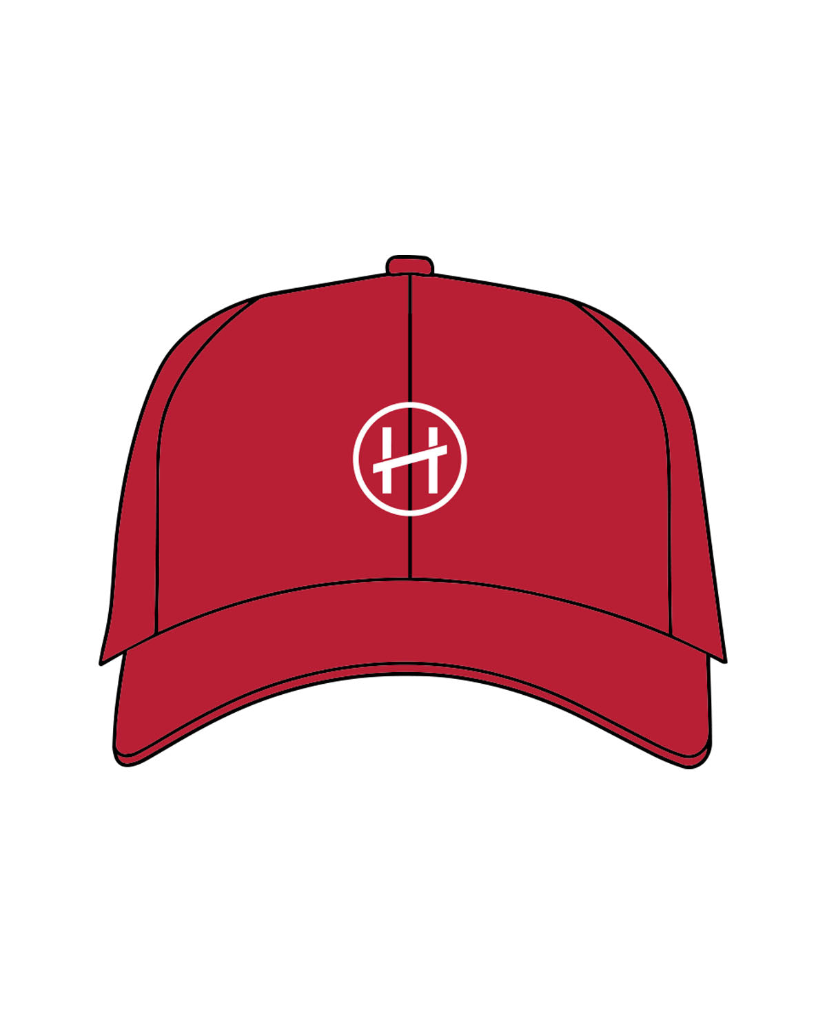 The Dad Hat - Red - Hughes Residential - Center Chest - Embroidered - White