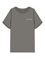 The Womens Heavyweight Tee - Washed Gray - Mega Fit House - Left Chest & Back Spine Stacked - Printed - Full Color