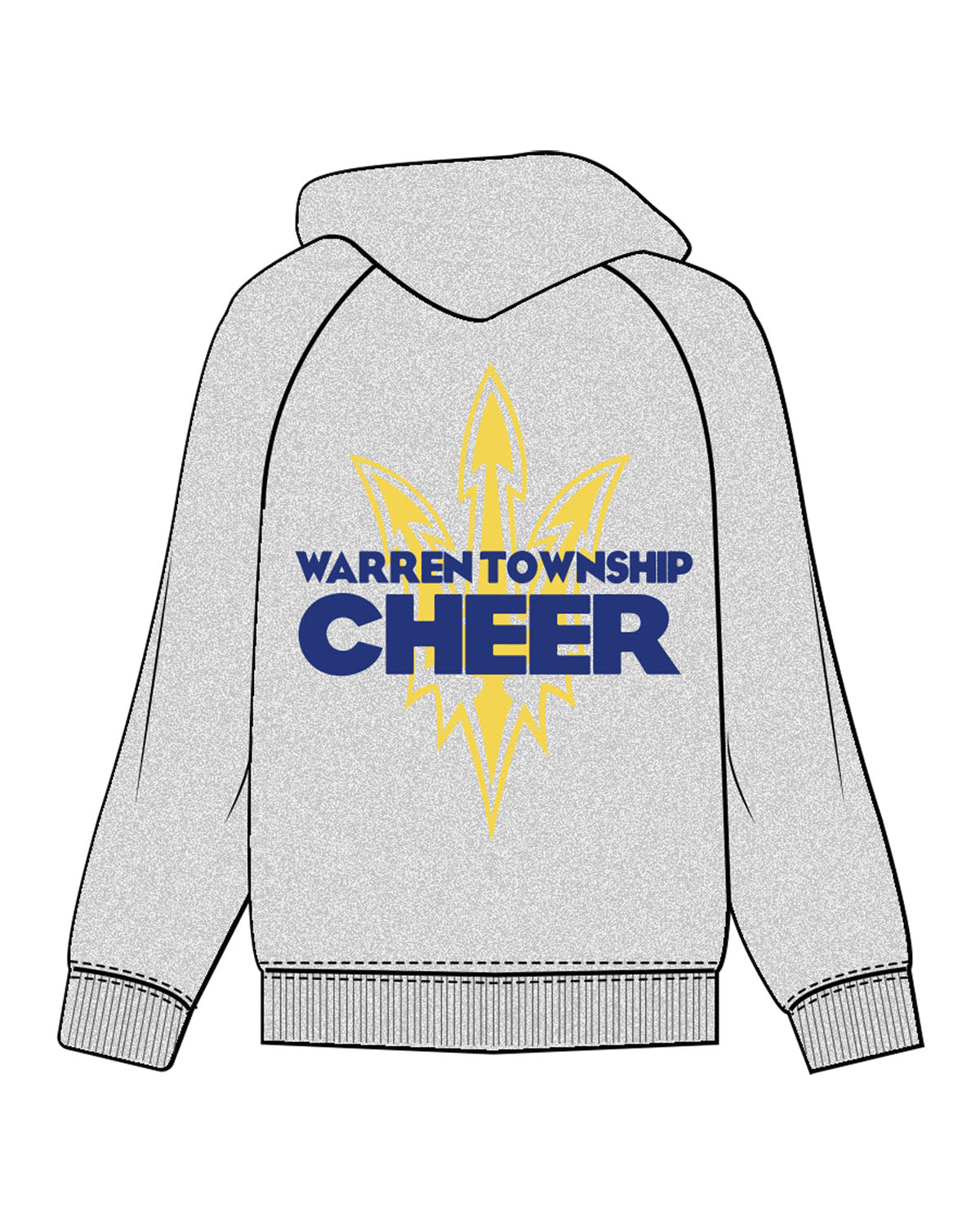 The Womens Hoodie - Heather - Warren - Left Chest Overlayed & Center Back Overlayed - Printed - Full Color
