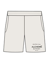 The Mens Sweat Shorts - Bone - ALCHEME - Left Leg - Black