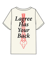 The Womens Heavyweight Tee - Off White - Mega Fit House - Left Chest & Back Spine Stacked - Printed - Full Color