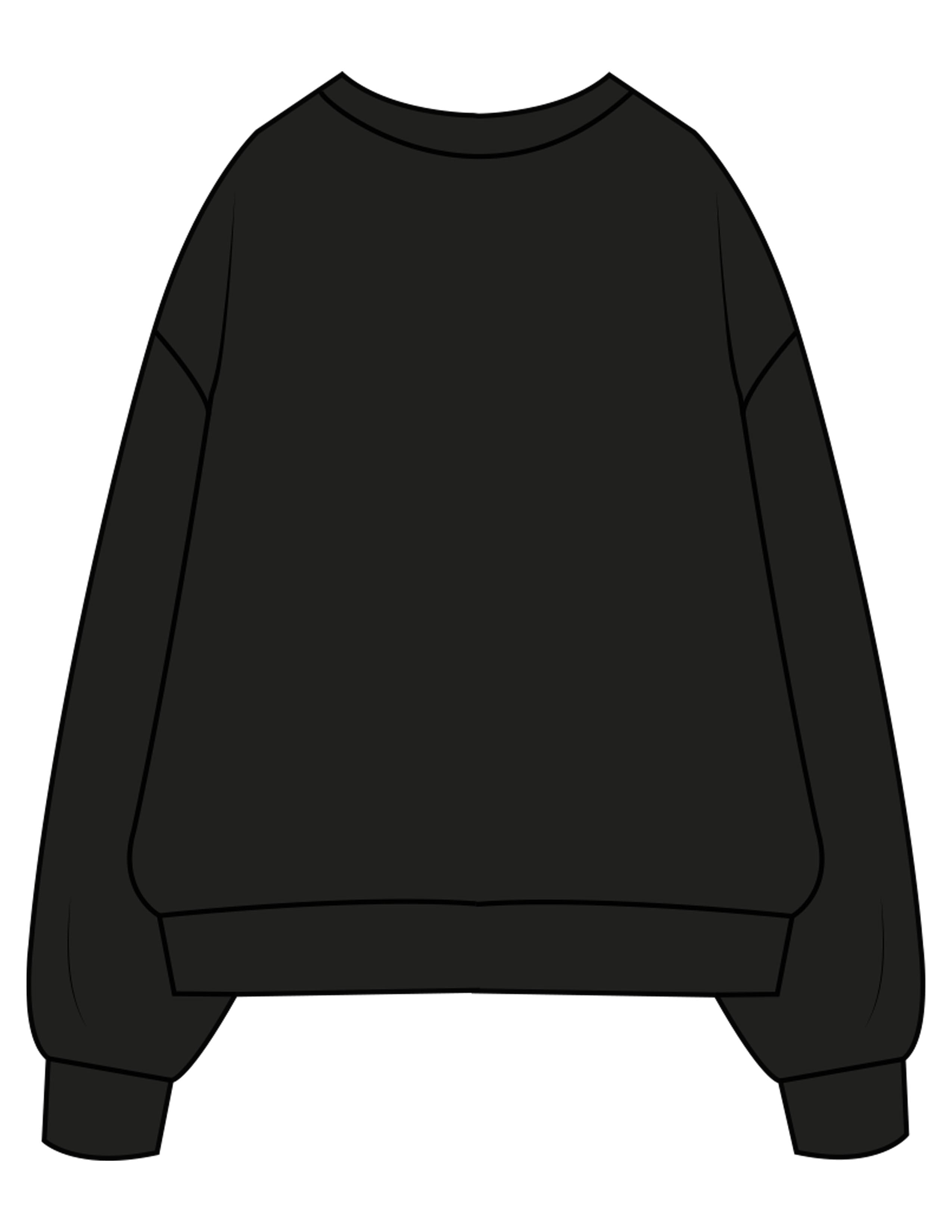 The Mens Heavyweight Crewneck - Black - enCore Pilates - Center Chest Stacked - Printed - White