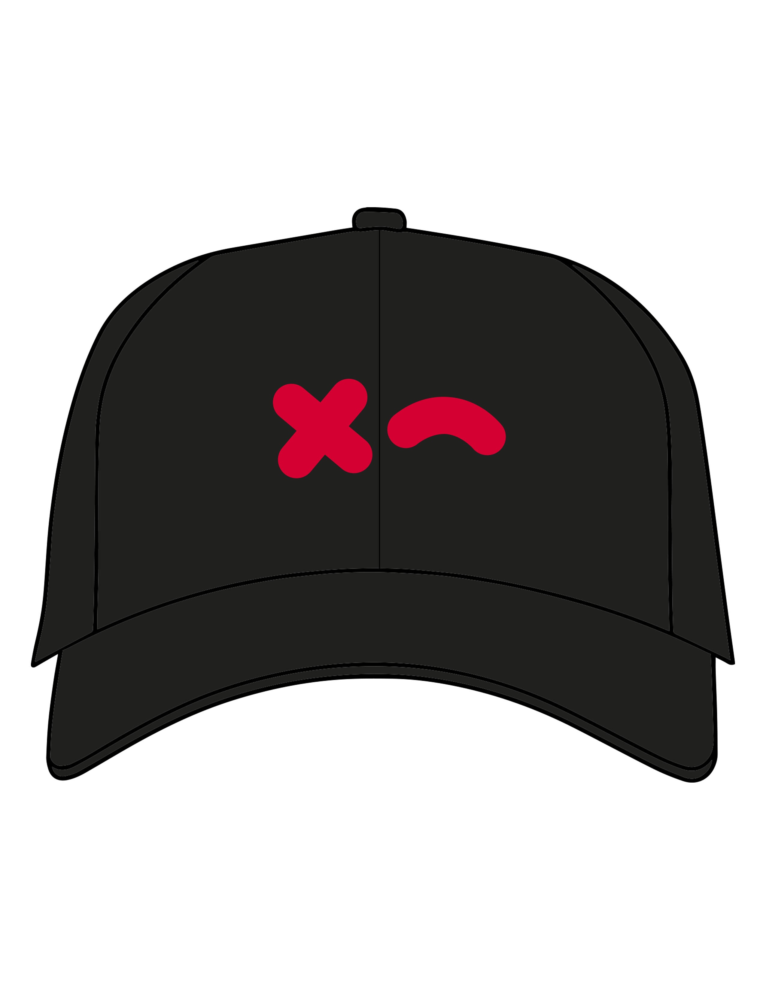 The Canvas Cap - Black - Rumble Core - Center Crown - Embroidered - Puff - Red