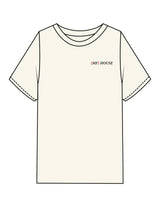 The Womens Heavyweight Tee - Off White - Mega Fit House - Left Chest & Back Spine Stacked - Printed - Full Color