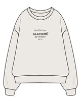 The Mens Crewneck - Bone - ALCHEME - Center Chest - Black