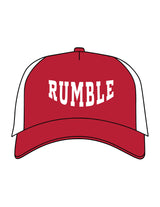 The Trucker Hat - Red / White - Rumble Core - Center Crown - Printed - White