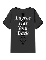 The Womens Heavyweight Tee - Washed Black - Mega Fit House - Left Chest & Back Spine Stacked - Printed - Full Color