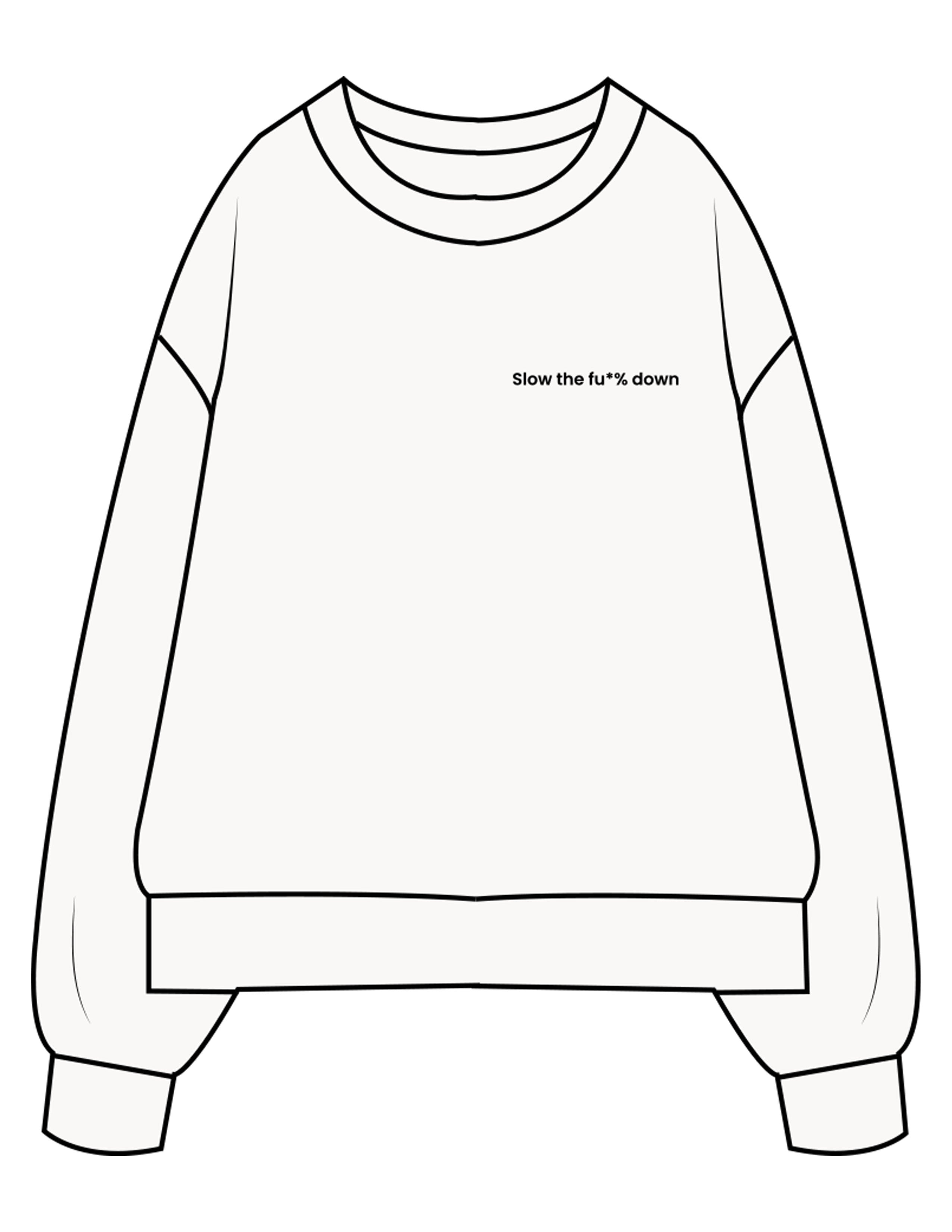 The Mens Heavyweight Crewneck - Off White - enCore Pilates - Left Chest - EMB - Black