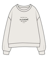 The Womens Crewneck - Bone - Center Chest - Black