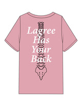 The Womens Heavyweight Tee - Bubblegum - Mega Fit House - Left Chest & Back Spine Stacked - Printed - Full Color