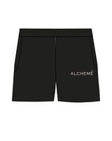 The Womens Sweat Shorts - Black - ALCHEME - Left Leg - Bone