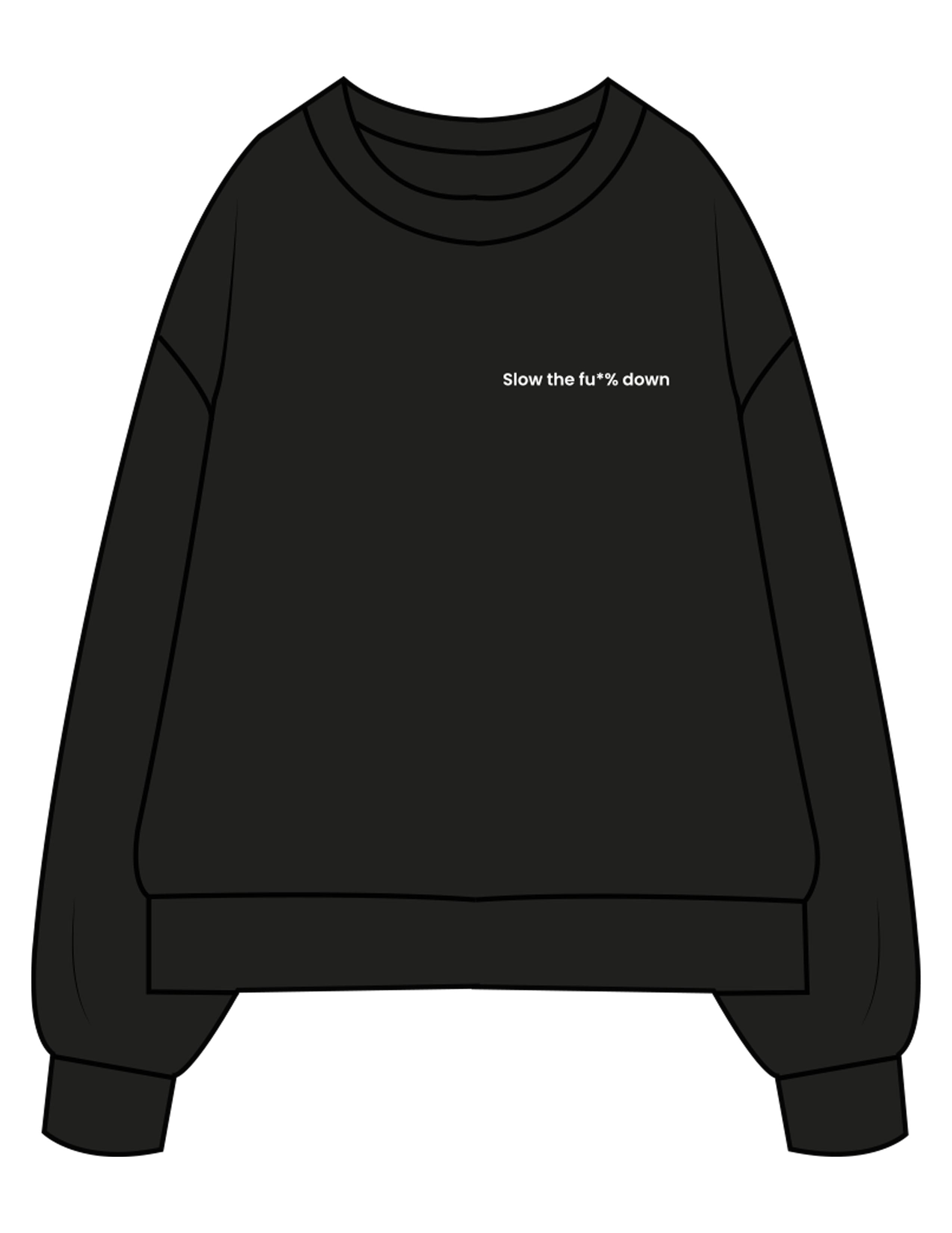 The Mens Heavyweight Crewneck - Black - enCore Pilates - Left Chest - EMB - White