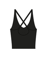 The Sporty Strappy Tank - Black - Pulse 712 - Center Chest Stacked - Printed - White
