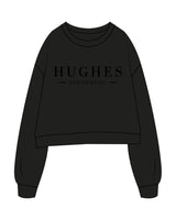 The Studio Crop - Black - Hughes Residential - Center Chest Stacked - Tone on Tone Printed