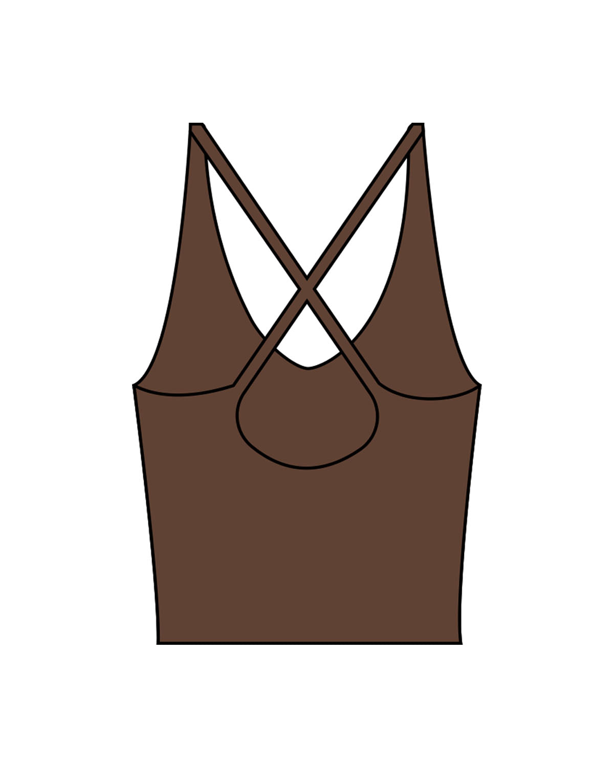 The Sporty Strappy Tank - Brown - Pulse 712 - Center Chest Stacked - Printed - White