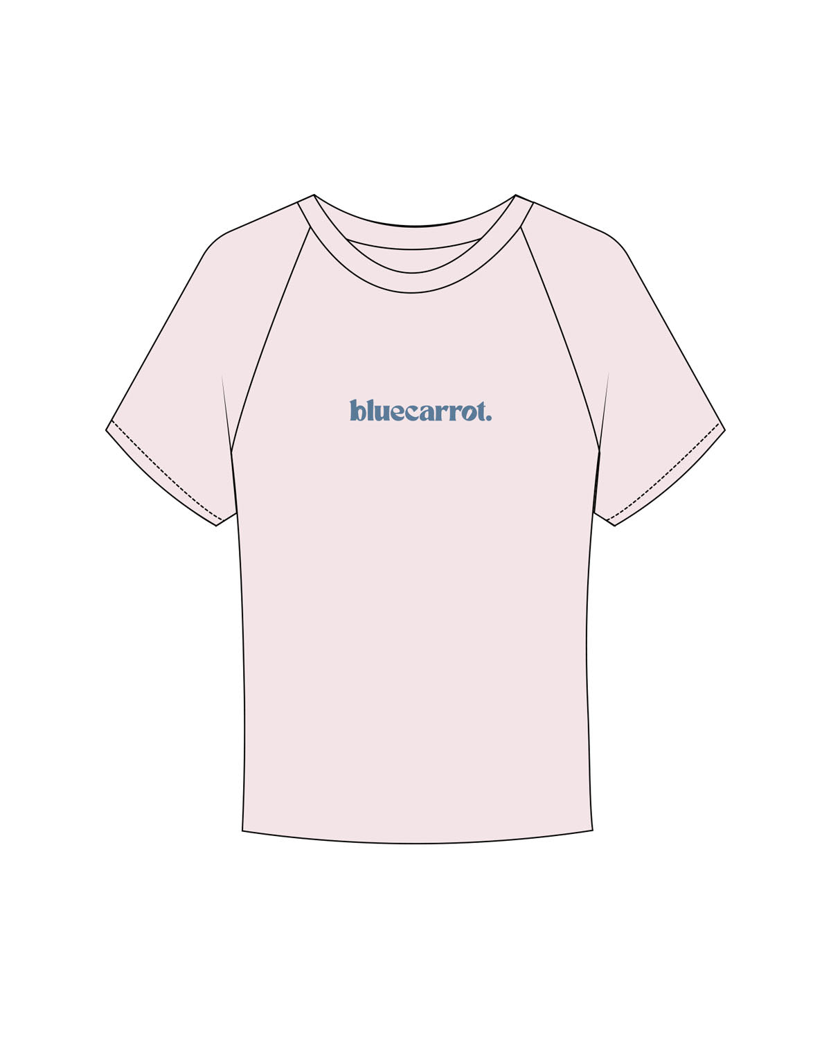 The Micro Rib Baby Tee - Pink - BlueCarrot - Center Chest - Printed - Blue