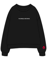 The Mens Crewneck - Black - Rumble Core - Center Chest Off Gray - Left Sleeve Icon Rumble Red - Printed