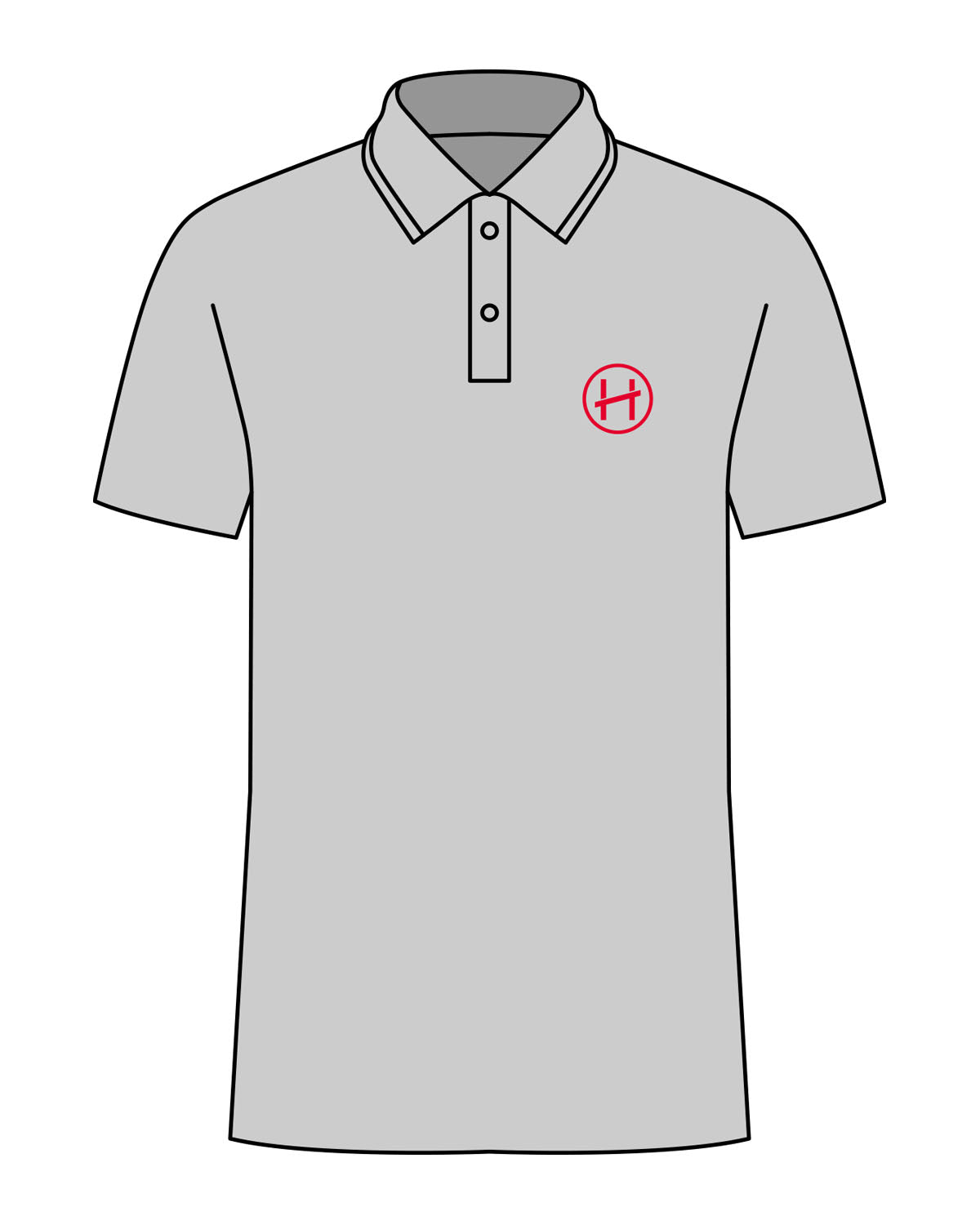 The Mens Polo - Heather - Hughes Residential - Lef Chest - Embroidered Red