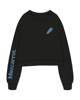 The Studio Crop - Black - BlueCarrot - Left Chest & Right Sleeve - Printed - Blue
