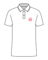 The Mens Polo - White - Hughes Residential - Left Chest - Embroidered - Red