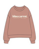 The Womens Crewneck - Clay - BlueCarrot - Center Chest Stacked - Printed - Off White