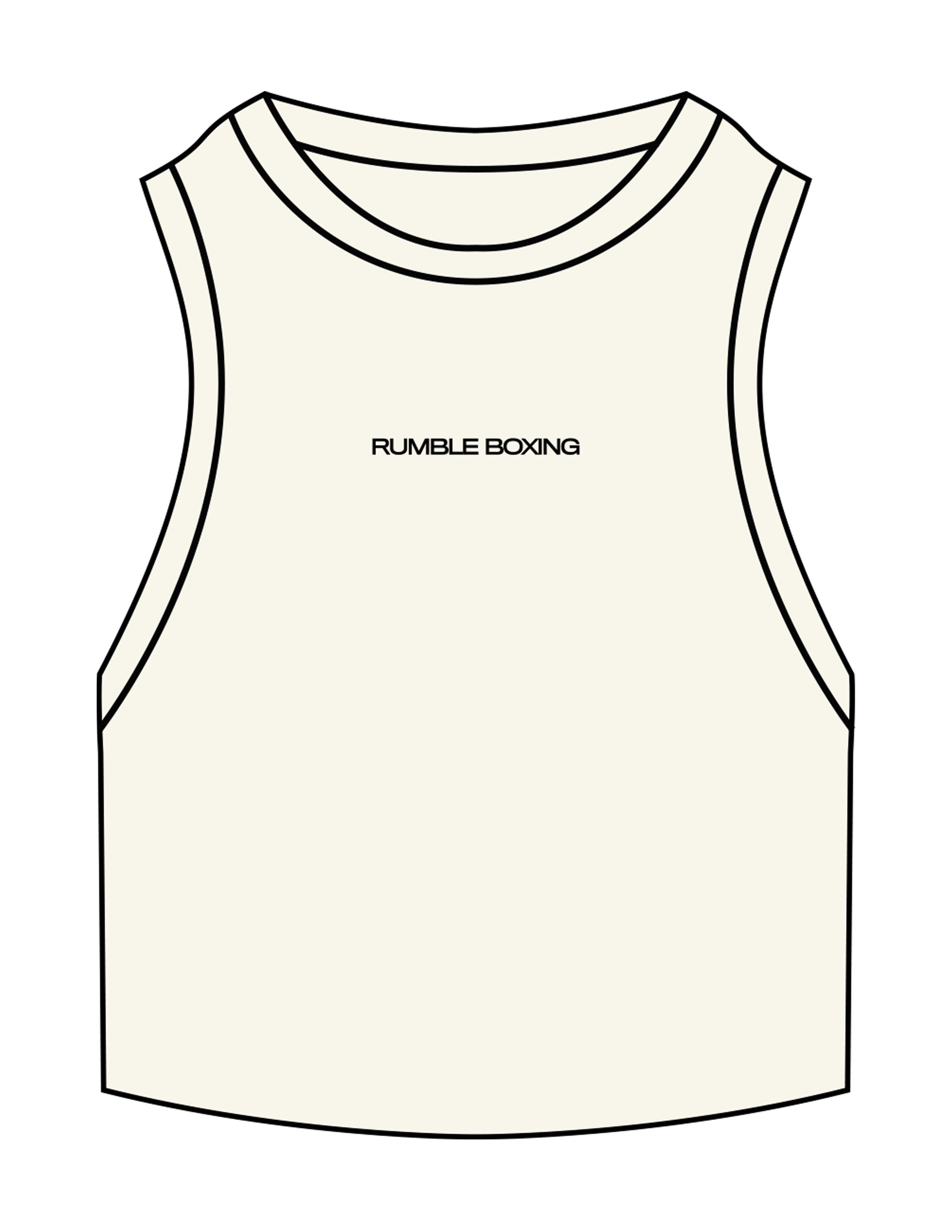 The Ribbed Crop Tank - Off White - Rumble Core - Center Chest - Embroidered - Black
