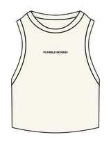 The Ribbed Crop Tank - Off White - Rumble Core - Center Chest - Embroidered - Black